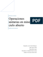 Operaciones Unitarias en Minería Cielo Abierto