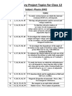 Physics Project Topics