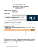 DECLARACIoN JURADA SOBRE RENTAS DE 5TA. CATEGORIA