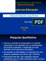 Slides - Tipos de Pesquisa Qualitativa