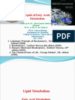 Lipids and Fatty Acid Metabilsm