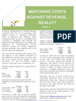 Matching Cost Against Revenue