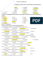 Practice Exercise 5 Part I. Phonetics