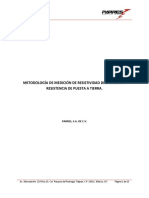 Metodología de Medición de Resistividad Del Terreno y Resistencia de Pu