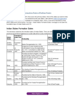 Formation Dates of Indian States