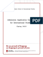 Sogang GSIS - 2023 Spring Admission Guideline