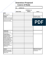 Blank Course of Study Form