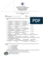 Q1 - First Summative Test