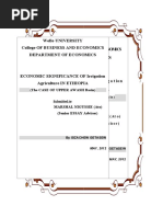 Wollo University College of Business and Economics Department of Economics