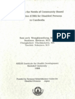 Reseach On The Needs of Community Based Rehabilitation (CBR) For Disabled Persons in Cambodia