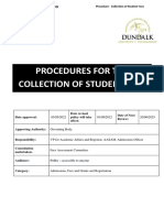 Procedures For Collection of Student Fees