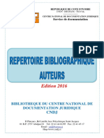 Repertoire Bibliographique Auteurs