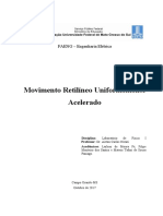 Relatório - Movimento Retilíneo Uniformemente Acelerado