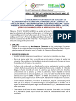 Convocatoria para El Proceso de Contratación de Auxiliares de Educación para El 2022