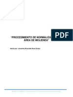 Procedimiento - Normalización de Molienda