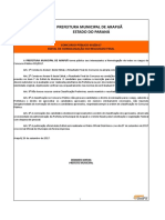 Prefeitura Municipal de Arapuã Estado Do Paraná: Concurso Público 001/2017 Edital de Homologação Do Resultado Final