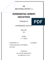 Shreenathji Cement Industries MBA Project Report Prince Dudhatra