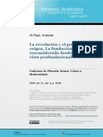 Anabella Di Pego - La Revolución y El Problema Del Origen. La Fundación Reconsiderada