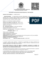 Certidão Registro Profissional e Anotações