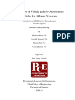 Simulation of Vehicle Path For Autonomous Vehicles For Different Scenarios