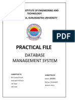 Practical File: Database Management System