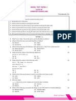 Computer Science Xii Model Test Paper 1