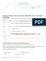 Change A Binary Tree So That Every Node Stores Sum of All Nodes in Left Subtree - GeeksforGeeks