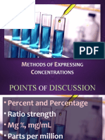 Module III - Pharma Calculation - Methods of Expressing Concentrations - SY 2021