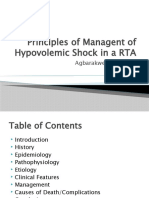 Principles of Managent of Hypovolemic Shock in A