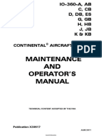 Continental Maintenance and Operators Manual IO-360 X30617