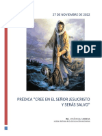 Informe Prédica CREE EN EL SEÑOR JESUCRISTO Y SERÁS SALVO