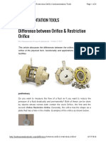 Diference Between Restriction Orifice and Orifice Plate