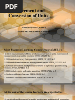 Measurement and Conversion of Units