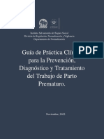 Guía de Práctica Clínica para La Prevención, Diagnóstico y Tratamiento Del Trabajo de Parto Prematuro. Nov. 2022