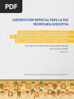 Lineamientos para La Implementación Del Enfoque de Niños Niñas y Adolescentes en La Jurisdicción Especial para La Paz