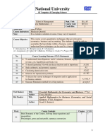 Businss Math - I Course Outline