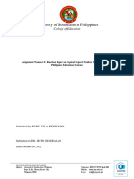 EDD 314 - Renegado - Assignment 6 - Reaction Paper On The Topical Report The Evolution of Philippine Education System