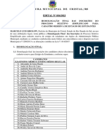 Edital 036.2022 - Homologa Final As Inscrições Seleção Pública Estagiarios