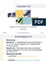 Leccion 3-4 Algebra de Funciones y Funciones Inversas