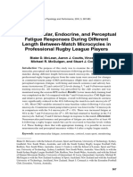 Neuromuscular Endocrine and Perceptual Fatigue Responses During Different Length Between Match Microcycles in Rugby