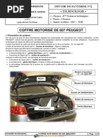 Devoir de Synthèse N°2 2ème Semestre - Génie Mécanique COFFRE MOTORISÉ DE 607 PEUGEOT - Bac Technique (2017-2018) MR Bakini Noomen