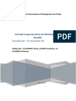 Concept Et Gouvernance Du Développement Durable