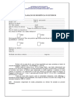 Declaração de Residência No Exterior - Versão 201810