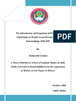 The Introduction and Expansion of Protestant Christianity in Wondo Genet Woreda and Its Surroundings, 1928-1991