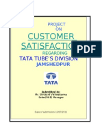 Customer Satisfaction: Tata Tube'S Division