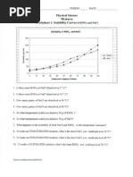 Worksheet Curves: Physical Science Mixtures 1: Solubility of Kno and Nacl