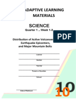 Adaptive Learning Materials: Distribution of Active Volcanoes, Earthquake Epicenters, and Major Mountain Belts