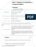 Examen - (AAB02) Cuestionario 1 - Realizar El Cuestionario 1 en Línea Unidad 9. Sistema Linfático