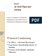 Assignment Classical & Operant Conditioning