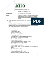 Especificaciones Técnicas Fecha de Elaboración Nro. de Informe Proceso